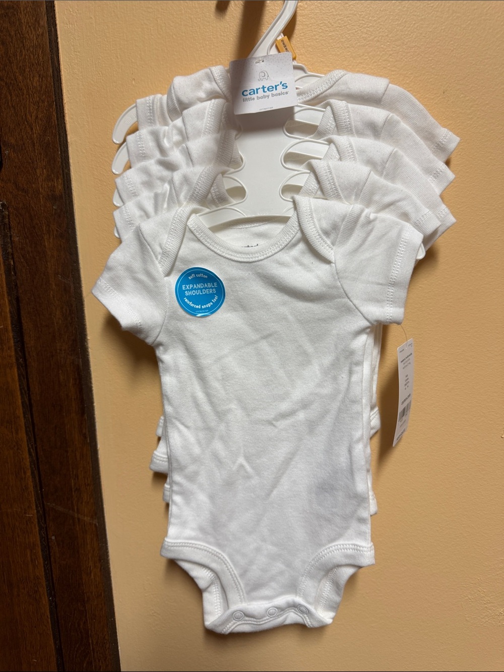Carter's White Short-Sleeve Baby Bodysuit 5-Pack Newborn